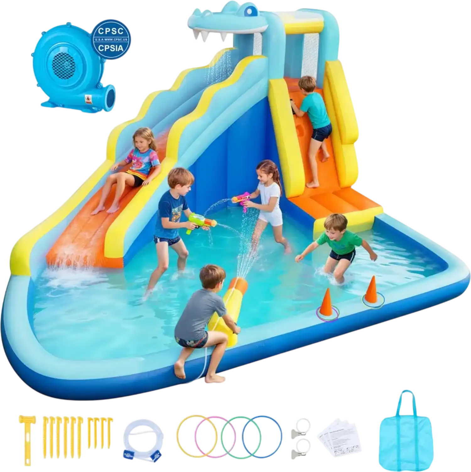 Vevor Bounce House Inflatable Water Slide Castle with Splash Pool 11.6 x 13.1 x 7.7' New