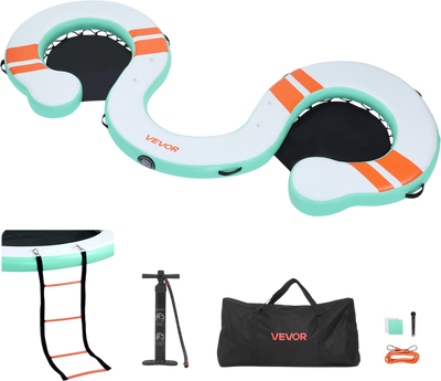 Vevor Inflatable Floating Dock 15 x 6 ft Non-Slip with Detachable Ladder New