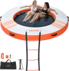 VEVOR Inflatable Floating Dock, 8 FT Inflatable Dock Platform, Non-Slip Water Air Mat with Portable Carrying Bag and Detachable Ladder, Floating Water Platform Island Raft for Pool Beach Ocean, Orange