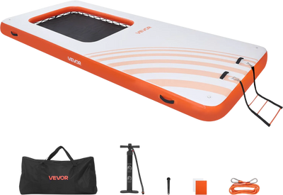 Vevor Inflatable Floating Dock 15 x 6.5 ft with Mesh Pool Detachable Ladder New
