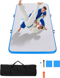 VEVOR 10x5 ft Wrestling Mat Inflatable, Martial Arts Thick Mat for Outdoor Indoor Home Gym Exercise, PVC Foldable Training Mats with 600W Air Pump, for Gymnastics Tatami Jiu Jitsu BJJ MMA Judo, Gray