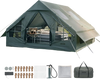 VEVOR Inflatable Tent for Camping 5-8 Person Blow Up Tent with Hand Pump, for Family Outdoor Glamping, Waterproof 420D Oxford, Easy Setup Air House with Skylight, Stove Jack, Mesh Windows & Carry Bag