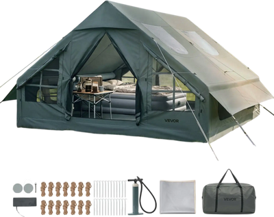 Vevor Tent Inflatable Camping Tent 5-8 Person Waterproof 420D Oxford with Hand Pump New