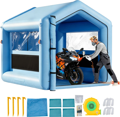 Vevor Inflatable Paint Booth 9.8 x 8.2 x 8.2 ft. with Air Filter System 550W Blower New