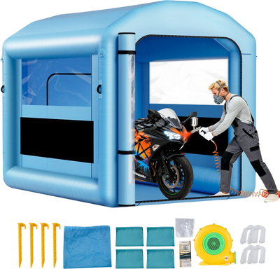 Vevor Inflatable Paint Booth 9.8 x 8.2 x 8.2 ft. Dome Roof with Air Filter System 550W Blower New