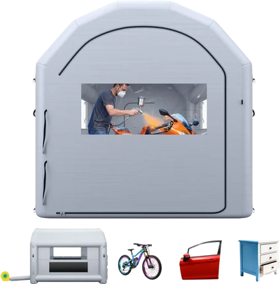 Vevor Inflatable Paint Booth 13 x 10 x 9' Portable Spray Booth Gray New