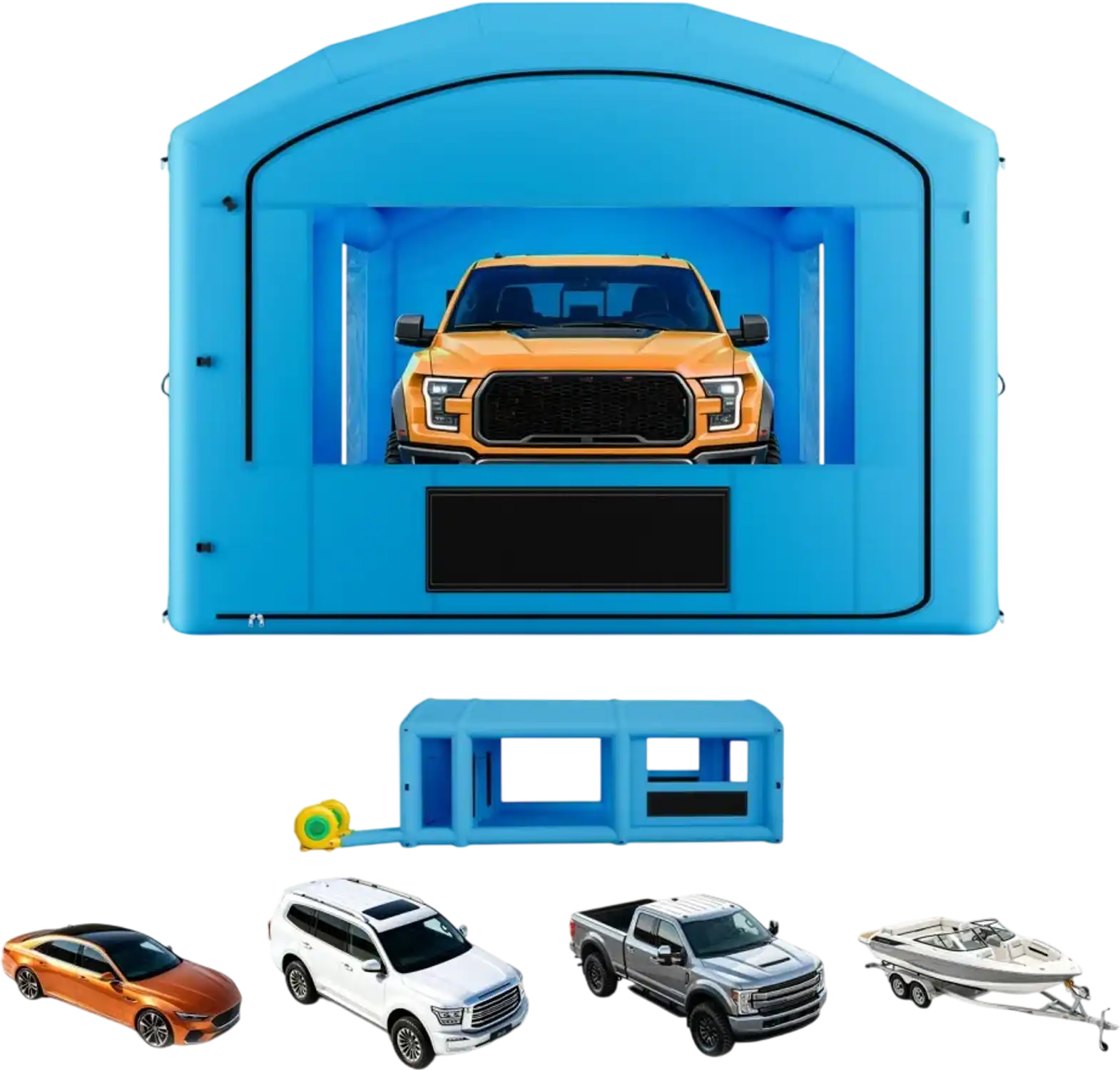 Vevor Inflatable Paint Booth 30' x 16' x 12' Portable Spray Booth with Changing Area Blue New
