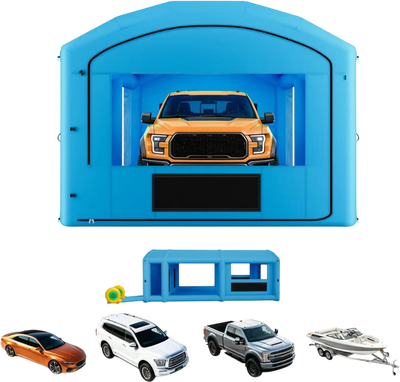 Vevor Inflatable Paint Booth 30' x 16' x 12' Portable Spray Booth with Changing Area Blue New