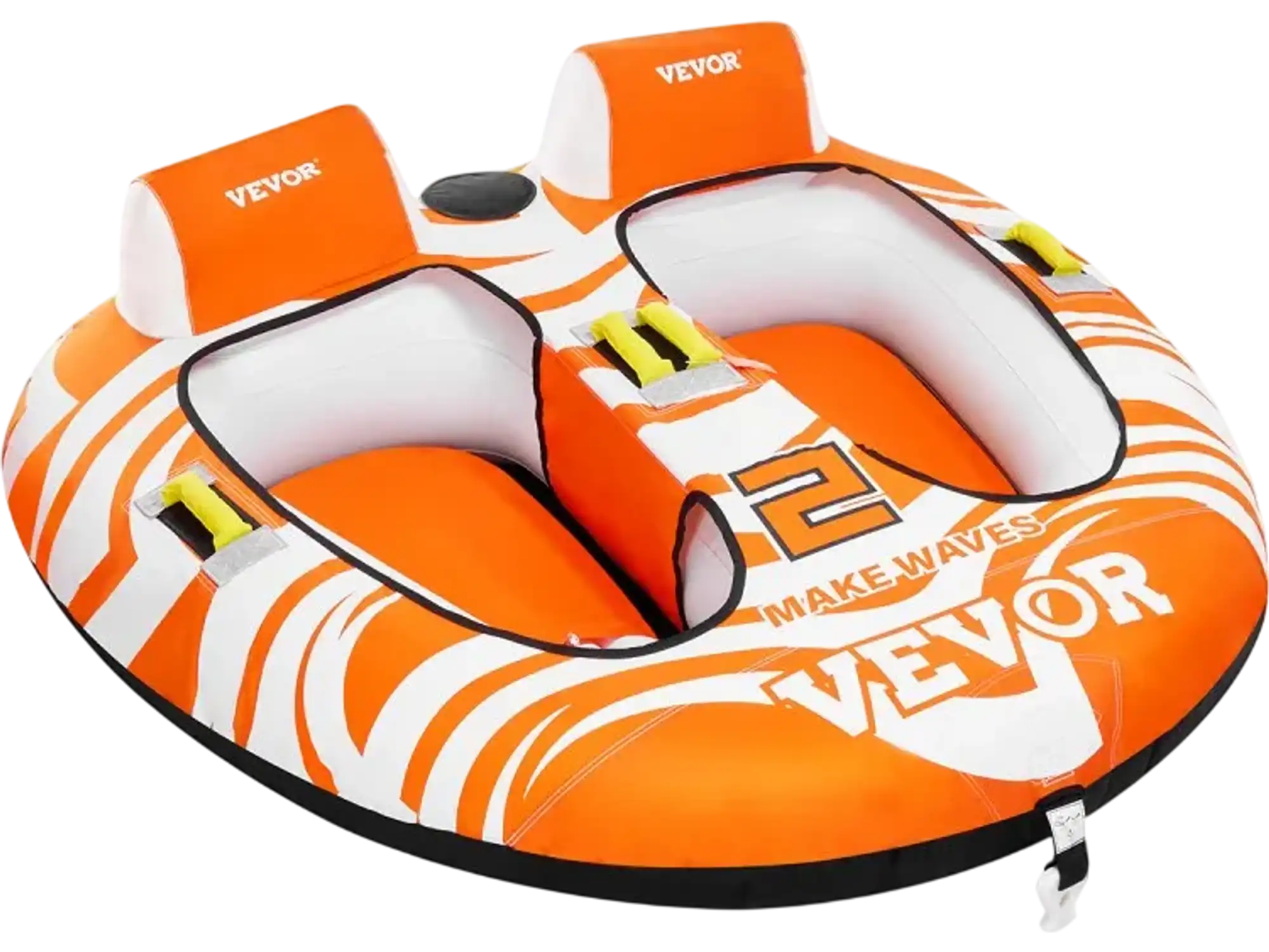 Vevor Towable Tube 2 Person Inflatable Boating Tube with 2 Cockpits New