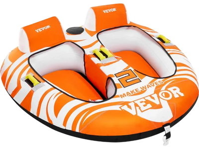 Vevor Towable Tube 2 Person Inflatable Boating Tube with 2 Cockpits New