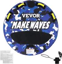 VEVOR Towable Tube for Boating, 340 lbs, 1-2 Riders Inflatable Boat Tubes and Towables, 51.8