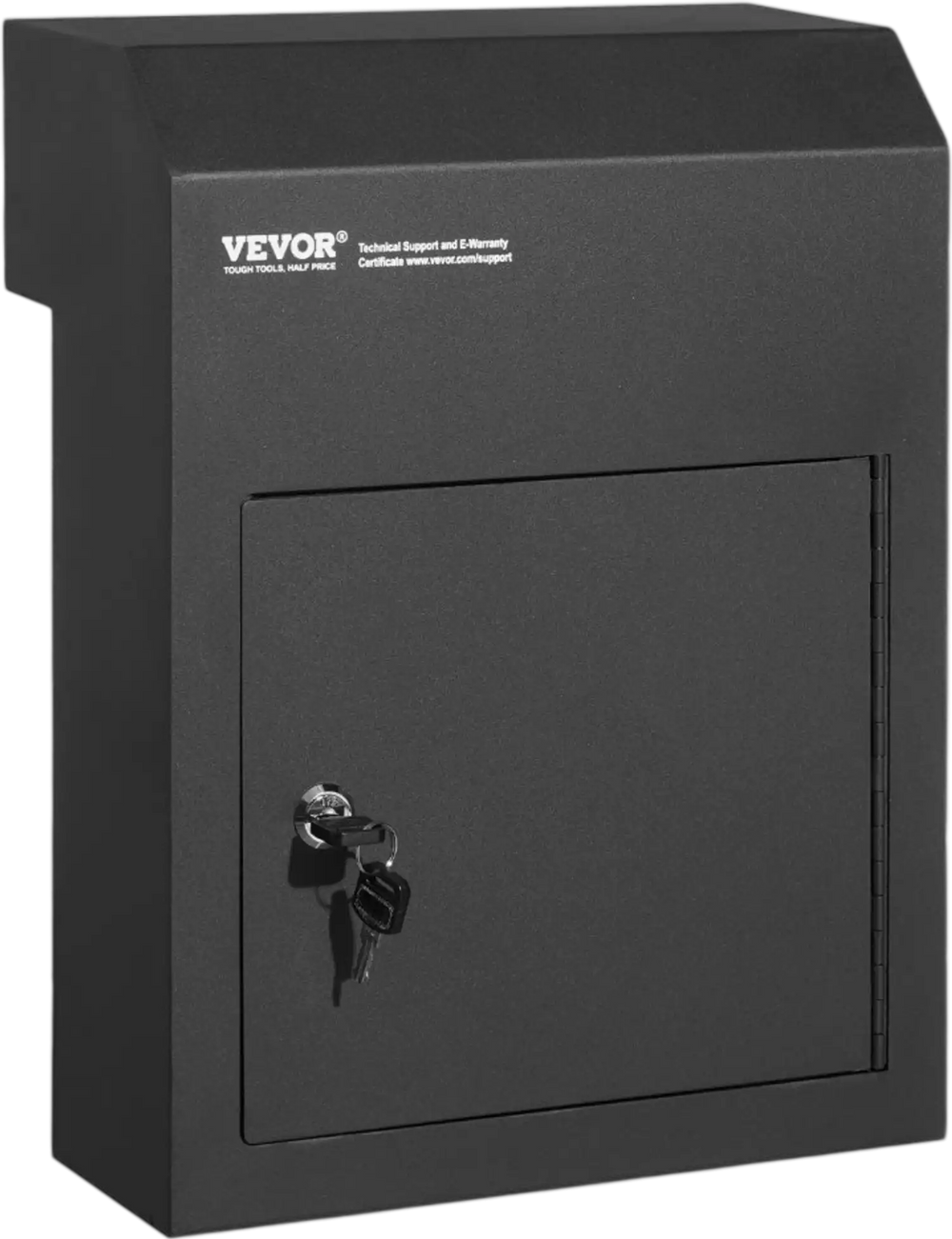 VEVOR Through The Door Key Drop Box, Heavy Duty Steel Through the Door Mailbox with 1.8" 12" Key Lock, 12x6x16" Mail Drop Box, Black