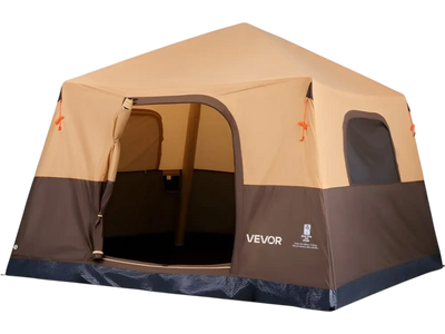 Vevor Camping Tent 6-Person Inflatable Cabin Tent with Rechargeable Pump Beige New