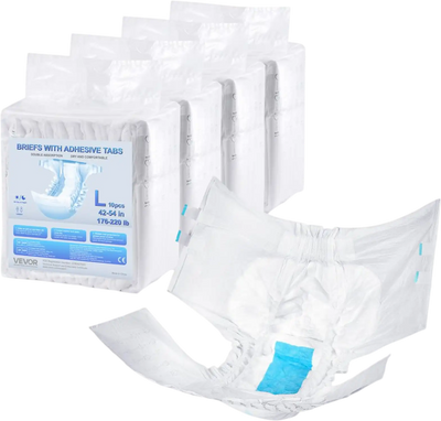 Vevor Briefs Adult Incontinence Tabs L Size 40 Count New