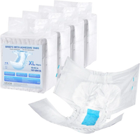 VEVOR Adult Briefs with Tabs, Super Absorbent Incontinence Briefs for Men and Women, Disposable Adult Diapers with Leakproof 3D Surround Guard & Wetness Indicator - XL Size, 40 Count (4 Packs of 10)