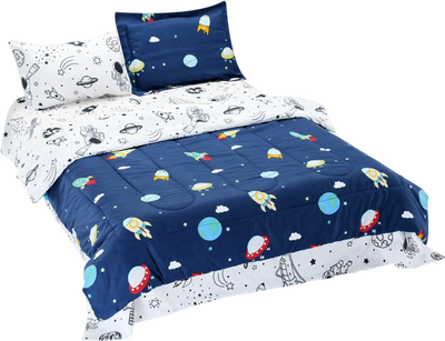 Vevor Comforter Set Kids 5-Piece Twin Space Print Bedding New