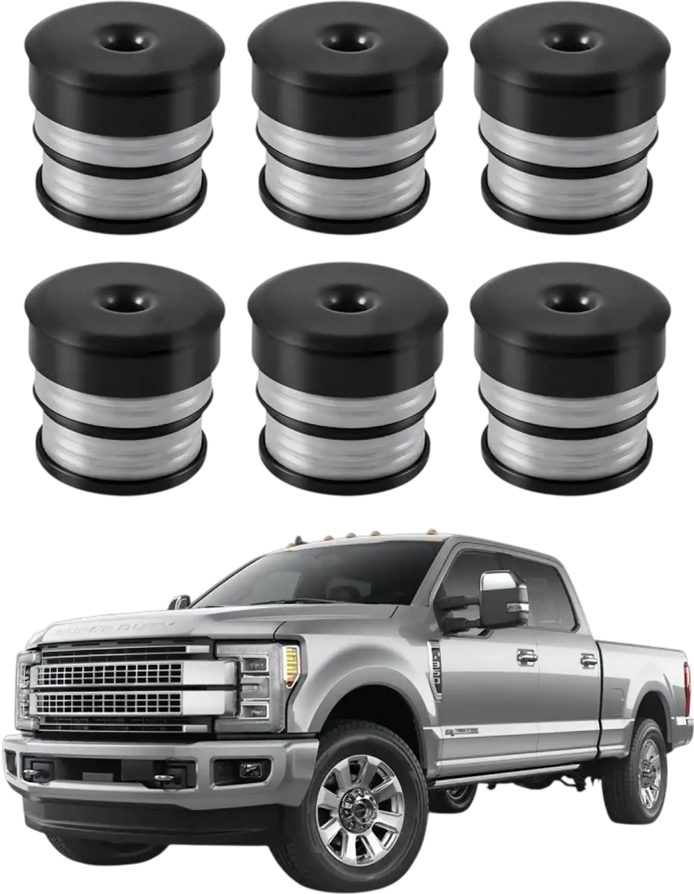 VEVOR Body Mount Bushing Kit, Compatible with 2008-2016 F250 F350 Super Duty, 48 PCS Silicone Body Mount Kit, Quick Replacement, Durable Components for Improving Bumpy Driving Performance, Gray
