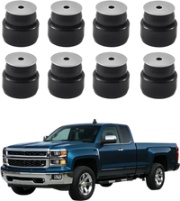 VEVOR Body Mount Bushing Kit, Compatible with 1999-2014 Chevy Silverado & Sierra 1500/2500, 24 PCS Polyurethane Body Mount Kit, Durable Components for Improving Bumpy Driving Performance, Black