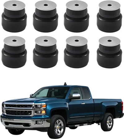 VEVOR Body Mount Bushing Kit, Compatible with 1999-2014 Chevy Silverado & Sierra 1500/2500, 24 PCS Polyurethane Body Mount Kit, Durable Components for Improving Bumpy Driving Performance, Black