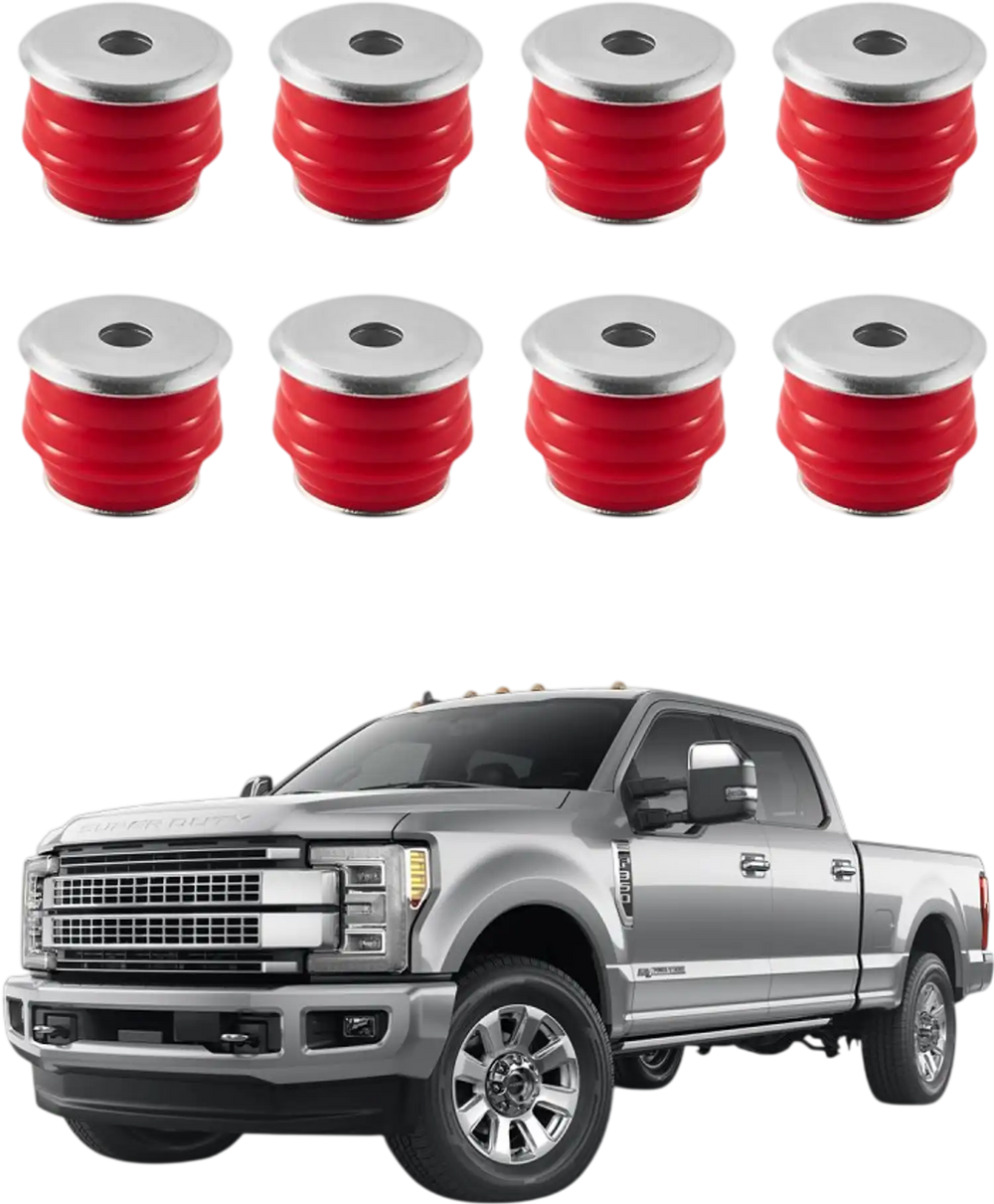 VEVOR Body Mount Bushing Kit, Compatible with 2008-2016 F250 F350 Super Duty, 60 PCS Polyurethane Body Mount Kit, Quick Replacement, Durable Components for Improving Bumpy Driving Performance, Red
