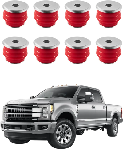 VEVOR Body Mount Bushing Kit, Compatible with 2008-2016 F250 F350 Super Duty, 60 PCS Polyurethane Body Mount Kit, Quick Replacement, Durable Components for Improving Bumpy Driving Performance, Red