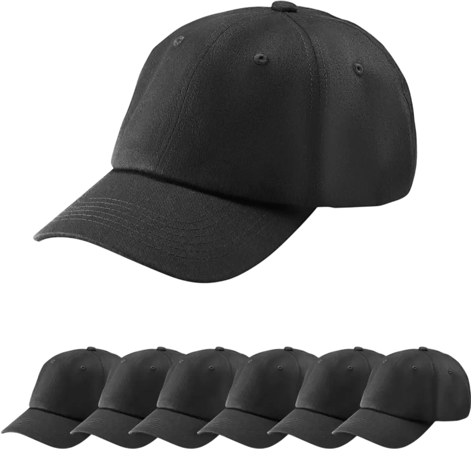 Vevor Baseball Caps 12-Pack Adjustable Black Cotton Blank Hats New