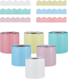 VEVOR Bulletin Board Borders, 6 Rolls 32.8 Feet Scalloped Bulletin Board Borders, Boho Rolled Border Trim with Wavy Line Design, Colorful Pastel Borders for School Classroom Party & Wall Decoration