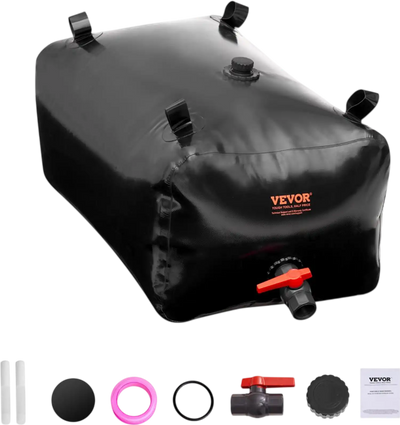 Vevor Water Storage Bladder 63.4 Gal Portable PVC Collapsible Water Tank Black New