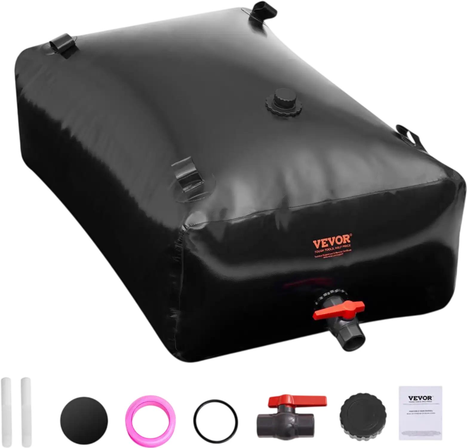 Vevor Water Storage Bladder 87.17 Gal Portable PVC Collapsible Water Tank Black New