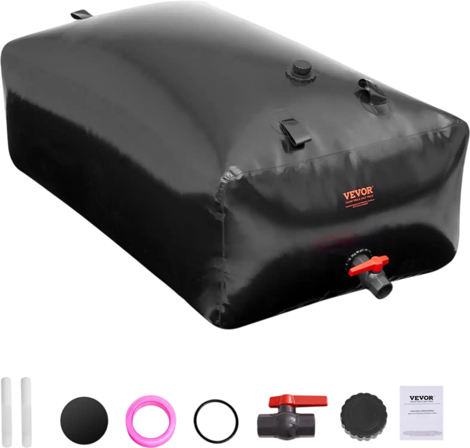 Vevor Water Storage Bladder 142.7 Gal Collapsible PVC Water Tank Black New