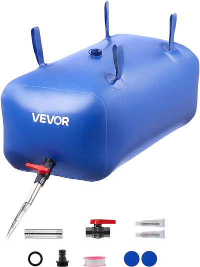 VEVOR Water Storage Bladder 30 Gallon Large Capacity Water Bag, Portable & Collapsible Soft Waters Container, Leakproof & Tear-Resistant PVC Emergency Waters Storage Tank for RV Truck & Outdoor Use