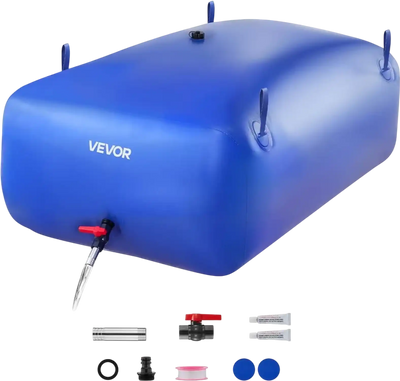 Vevor Water Storage Bladder 142.7 Gal Collapsible Blue New