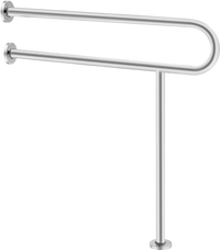 VEVOR Toilet Safety Rail, 31.5 Inch U-Shaped Handicap Grab Bar, 304 Stainless Steel Senior Safety Pole, Toilet Grab Bars with Anti-Slip Handle, 300 Lbs Load Capacity Security Handrail with Support Leg