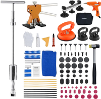 VEVOR Dent Puller Kit, 100 PCS Paintless Dent Removal Kit with Golden Lifter, Bridge Puller, Slide Hammer T-Bar, Glue Gun, Auto Body Hail Damage Remover Tools for Car Refrigerator Door Ding Repair