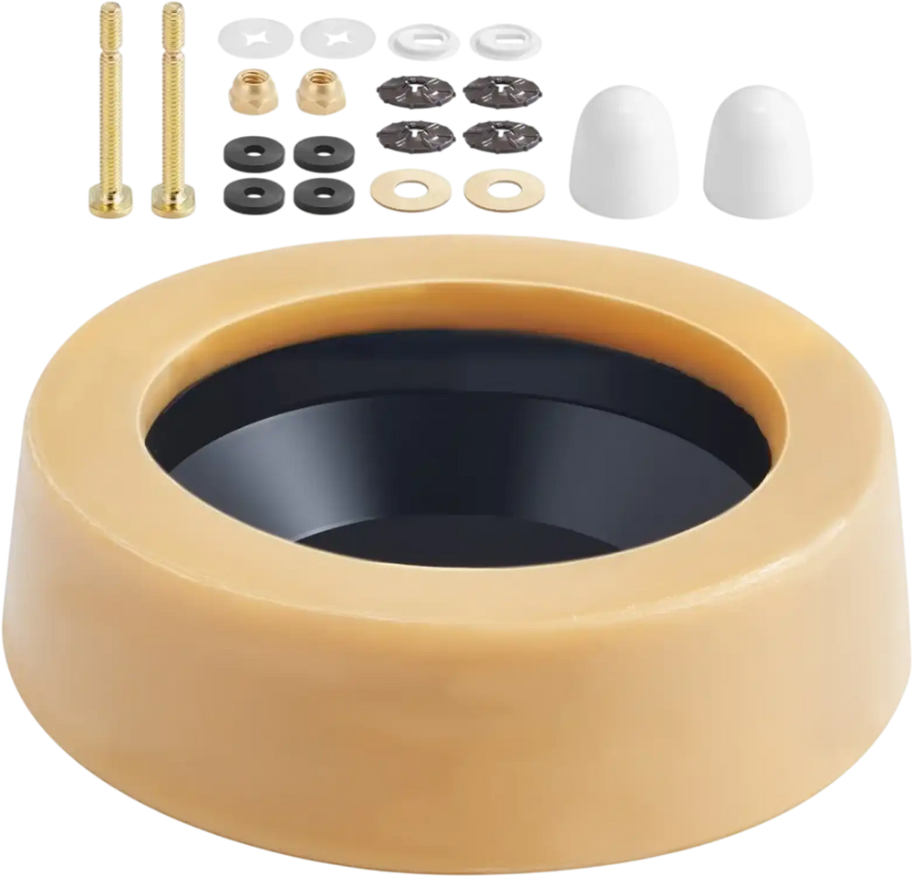 VEVOR Toilet Wax Ring Kit, 1.6-Inch Extra Thick Wax Ring for Toilet Bowls with Rust-Resistant Brass Bolts, Caps and Washers, Fits 3-Inch or 4-Inch Drain Pipes, Superior Sealing Performance