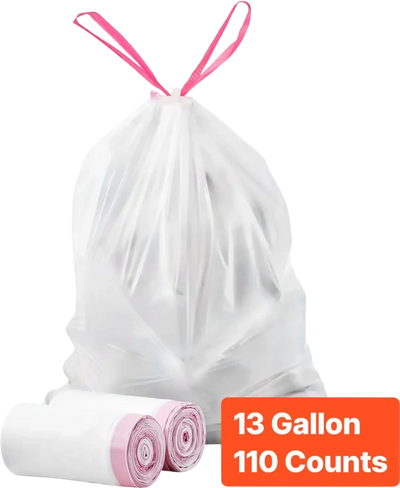 Vevor Trash Bags 13 Gallon 110 Count Tall Kitchen Drawstring Garbage Bags New