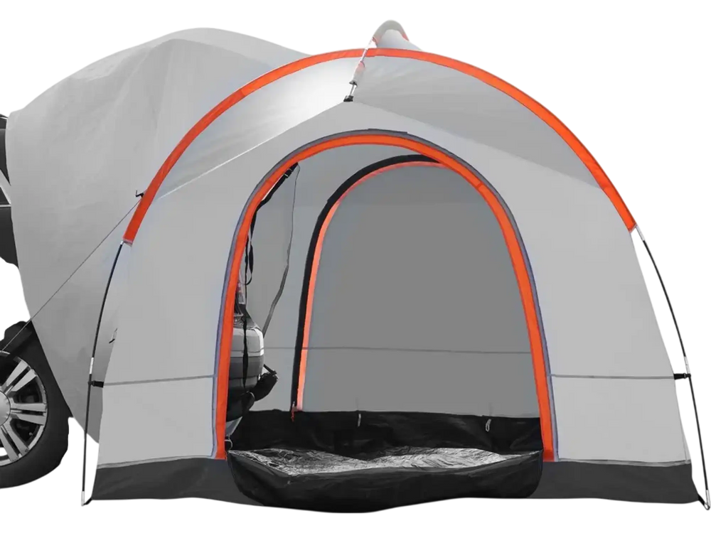 VEVOR SUV Camping Tent, 8'-8' SUV Tent Attachment for Camping with Rain Layer and Carry Bag, PU2000mm Double Layer Truck Tent, Accommodate 6-8 Person, Rear Tent for Van Hatch Tailgate