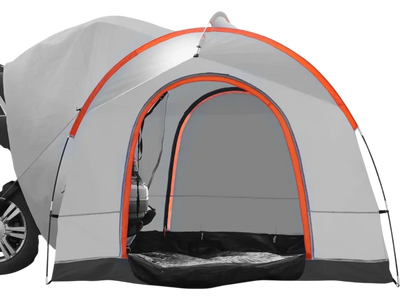 VEVOR SUV Camping Tent, 8'-8' SUV Tent Attachment for Camping with Rain Layer and Carry Bag, PU2000mm Double Layer Truck Tent, Accommodate 6-8 Person, Rear Tent for Van Hatch Tailgate