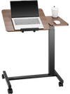 VEVOR Overbed Table, Mobile Bed Side Table with Flip Desktop and 4 Wheels, Height & Angle Adjustable Rolling Laptop Desk with Cup Holder, Portable Over Bed Desk for Home, Office, Study, Wood + Black