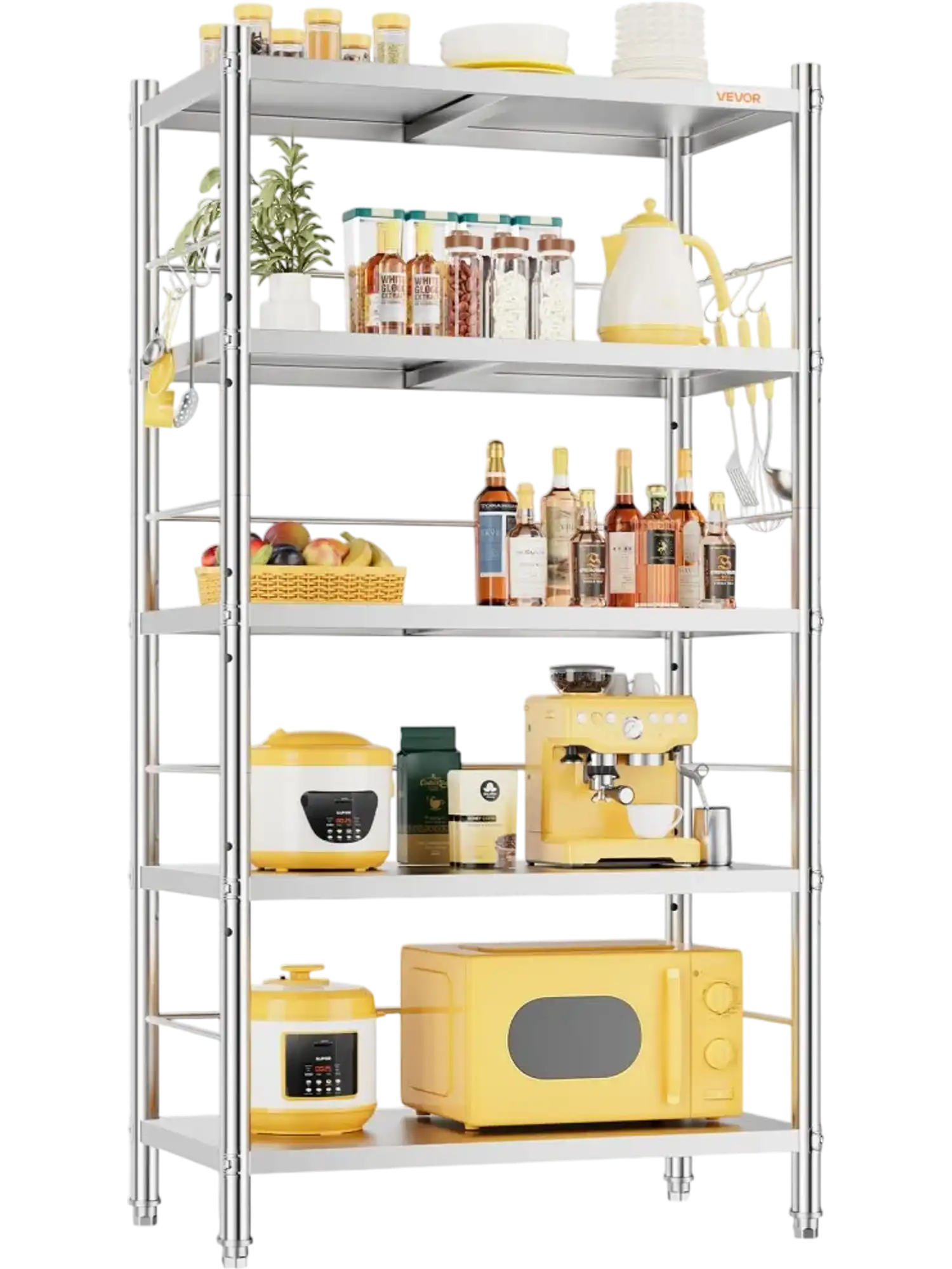 Vevor Storage Rack Stainless Steel 5-Tier Shelving 31.5