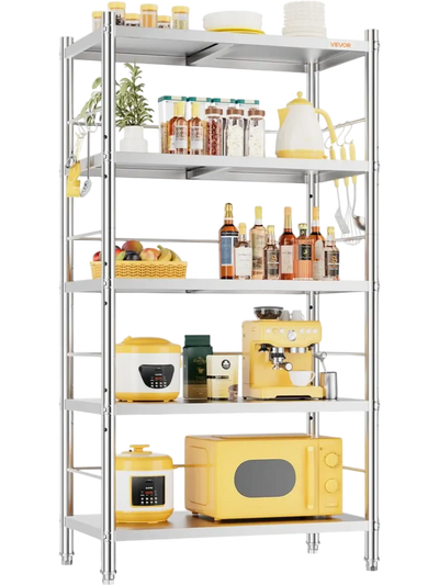 Vevor Storage Rack Stainless Steel 5-Tier Shelving 31.5