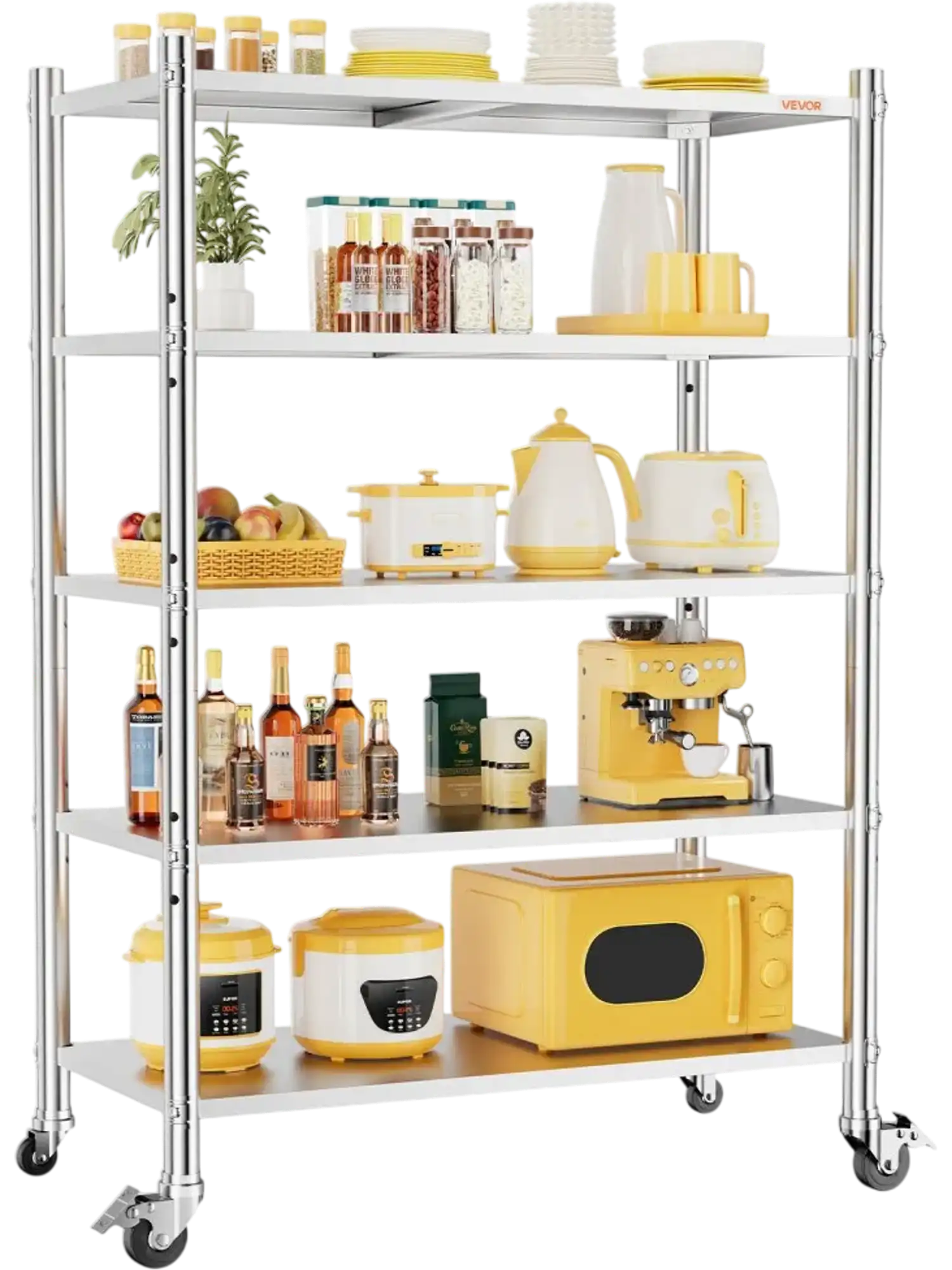 Vevor Storage Rack Stainless Steel 5-Tier 47.2