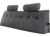 VEVOR Headboard Pillow, King Size Wedge Headboard Pillow with 2 Side Pockets and 2 Headrests, Bed Wedge Pillow with Washable Flannel Cloth, for Reading, Gaming, Resting, Working in Bed, Grey