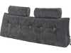 VEVOR Headboard Pillow, Queen Size Wedge Headboard Pillow with 2 Side Pockets and 2 Headrests, Bed Wedge Pillow with Washable Flannel Cloth, for Reading, Gaming, Resting, Working in Bed, Grey