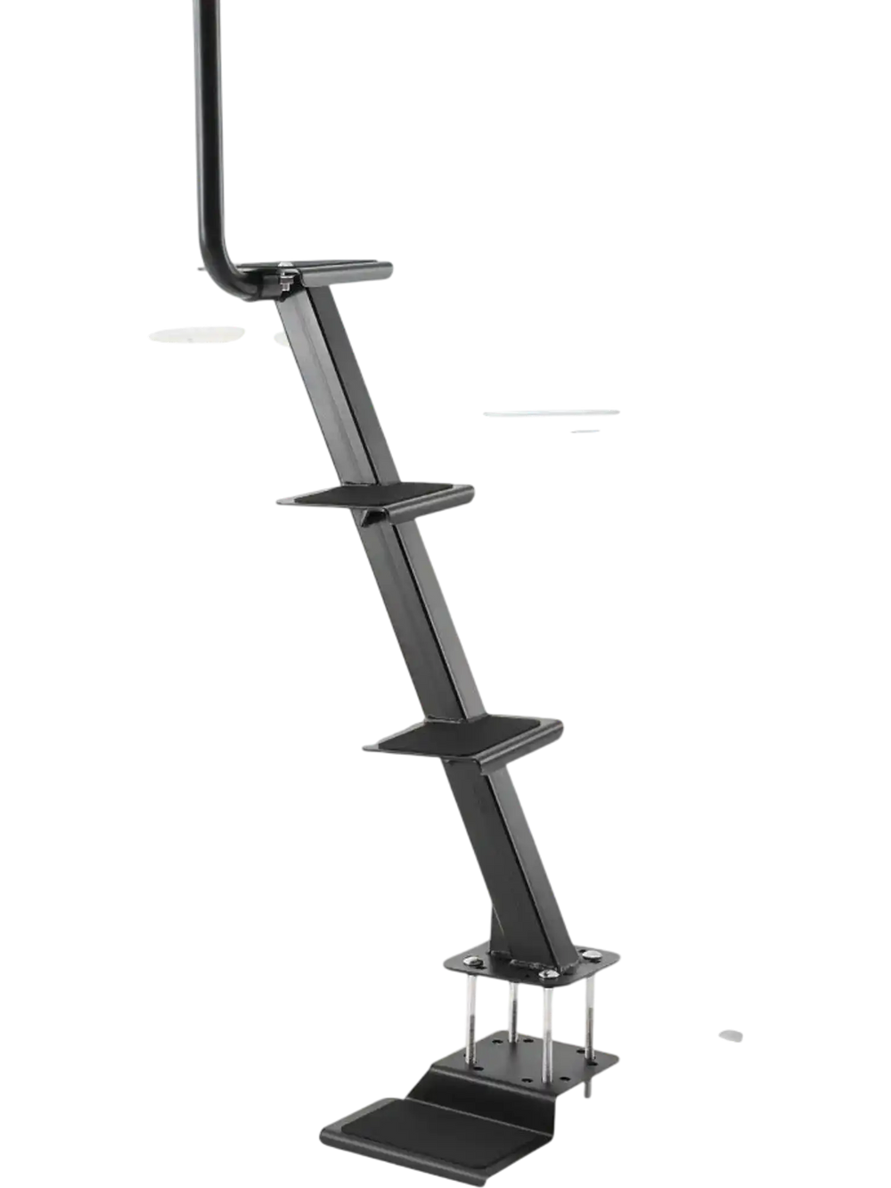 VEVOR Boat Trailer Steps, 4-Step, Heavy-Duty Boat Trailer Steps with Handle, Non-Slip Surface, 3 Mounting Angle Options, Carbon Steel Ladder Suitable for 3" x 3"/3" x 5"/4" x 4" Frame, Bottom Mounting