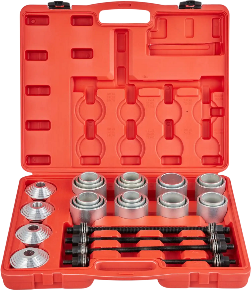 VEVOR 28 PCS Pull and Press Sleeve Kit, 45# Steel Removal Installation Bushes Bearings Tool Kit, Bush Removal Insertion Sleeve Tool Set Works on Most Cars and LCV, HGV Engines