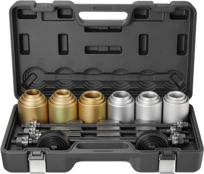 VEVOR Pull and Press Sleeve Kit, 26 PCS, Steel Bush Removal Insertion Sleeve Tools with Carrying Case, Compatible with LCV and HGV Engines, for Removing and Installing Bushings, Bearings, and Seals