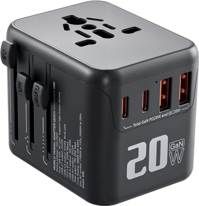 Vevor Travel Adapter Universal 5-in-1 International Wall Charger New