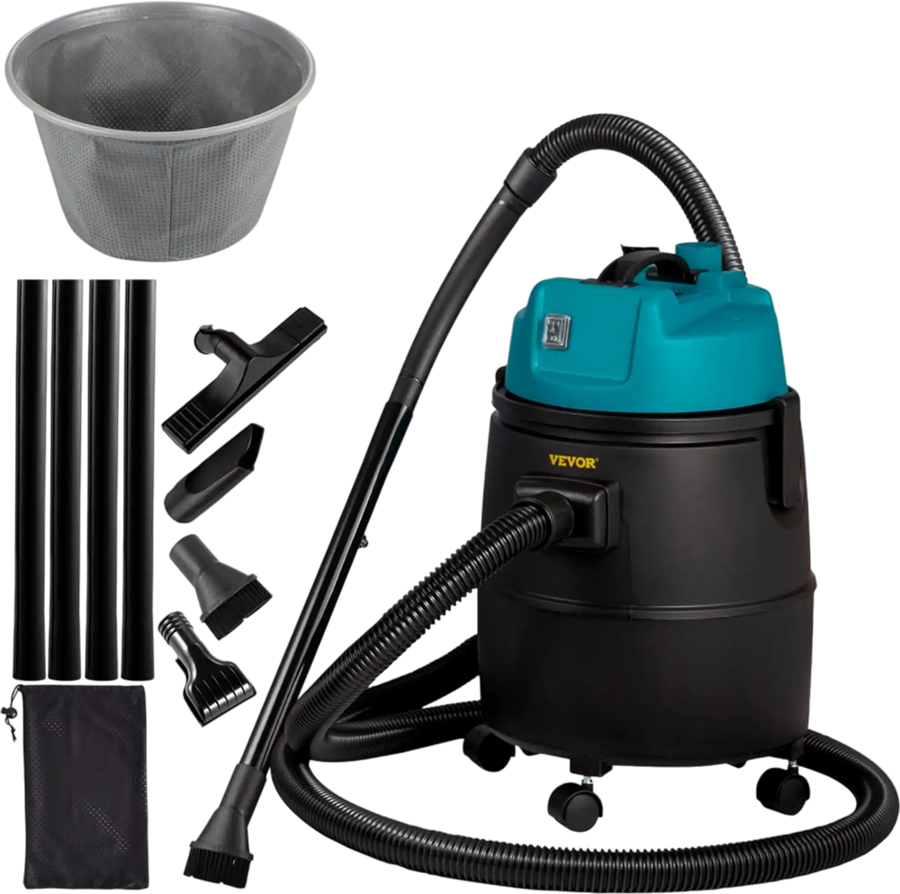 VEVOR Pond Vacuum Cleaner, 1400W Motor in Single Chamber Suction System, 120V Motor with 15 ft Electric Wire, 4 Extended Tubes, 4 Brush Heads, 1 Filter Bag for Multi-use Cleaning Above Ground
