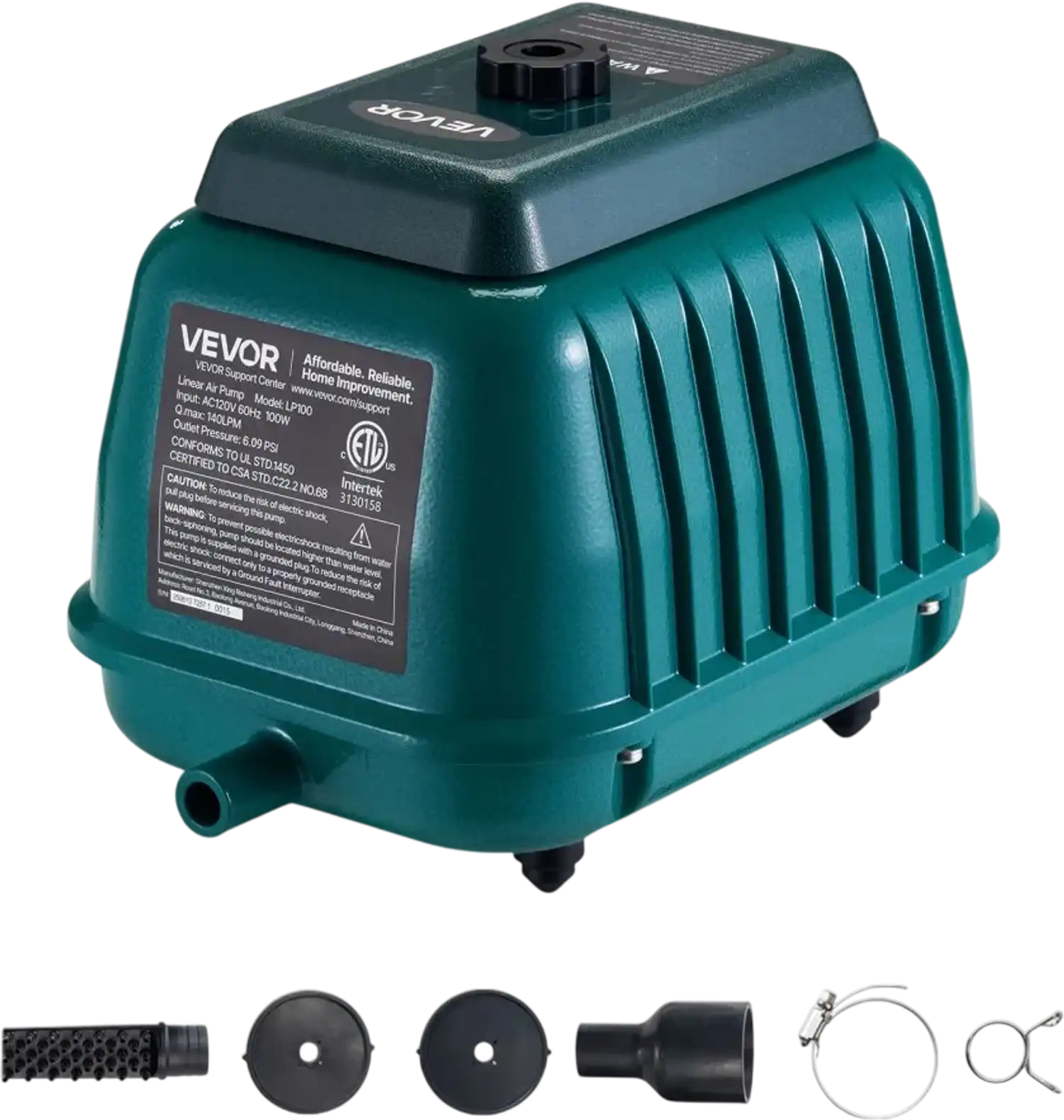 Vevor Linear Air Pump 2219.04 GPH Septic Aerator for 11' Deep Ponds New